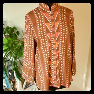 Bob Mackie Button Down Blouse-size Medium